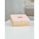 Шкатулка для девочки из дерева "Корона", 4 отделения