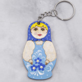 Брелок для ключей из дерева матрешка