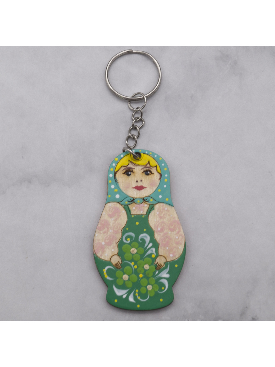 Брелок для ключей из дерева матрешка