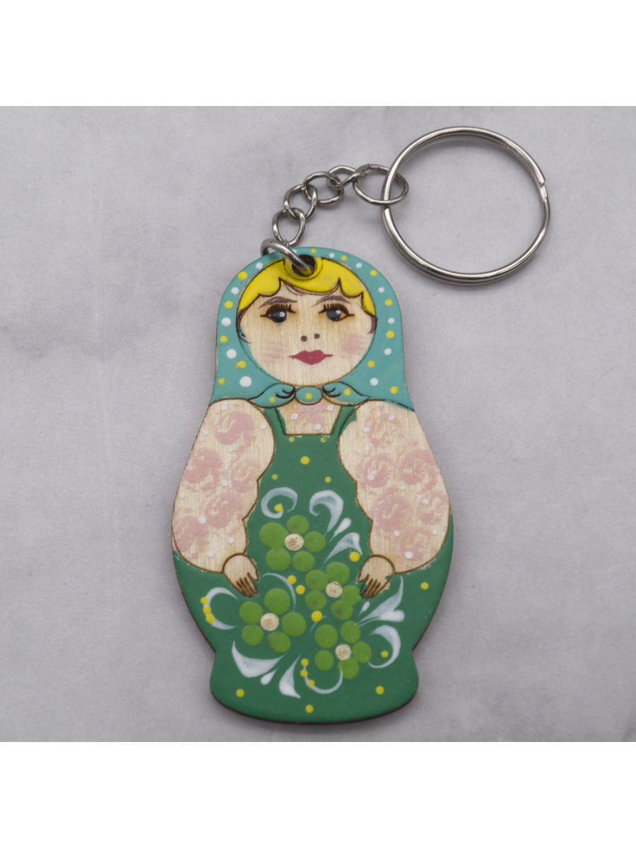 Брелок для ключей из дерева матрешка