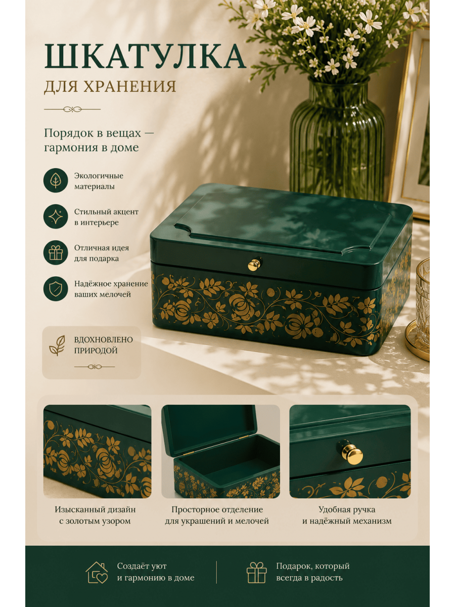  Коробка деревянная с крышкой, 250х220