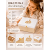 Деревянная шкатулка для девочки «Заяц», белая, 4 отделения