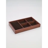 Шкатулка для хранения украшений с лотками шоколад (1+5)